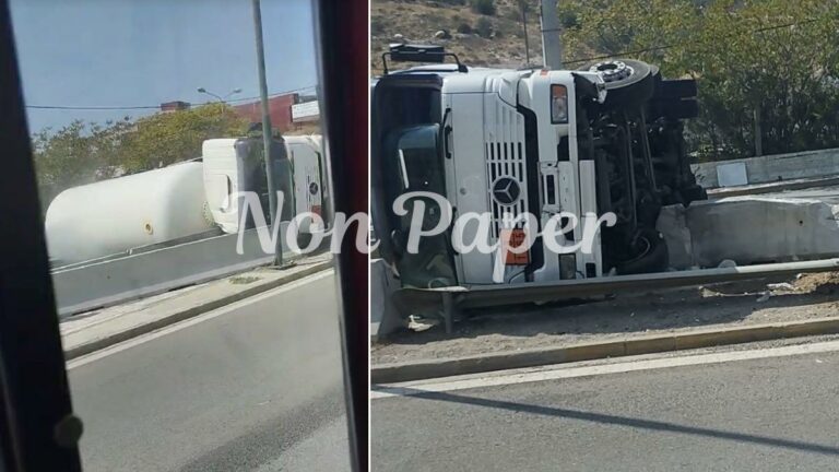 Εκκενώνεται η δομή του Σχιστού μετά την ανατροπή του βυτιοφόρου και τη διαρροή υγραερίου – Δείτε βίντεο