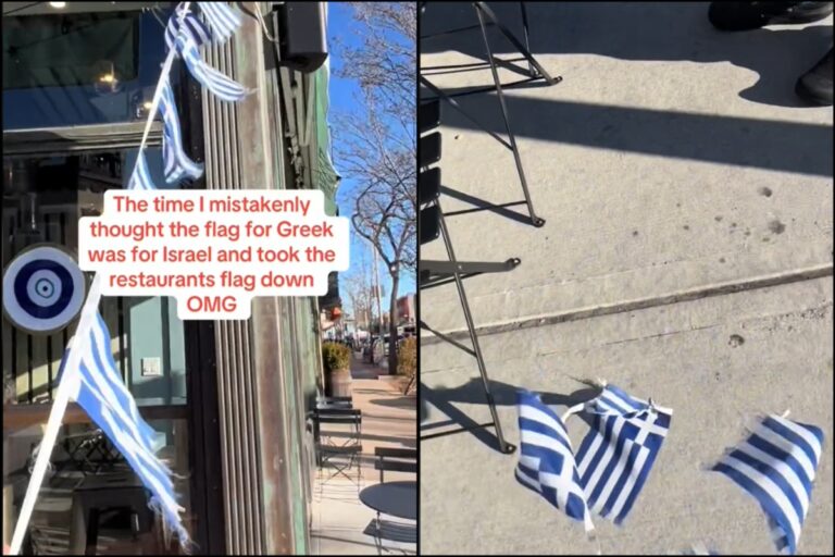 ΗΠΑ: Εξοργισμένη γυναίκα έσκιζε με μανία ελληνικές σημαίες – Νόμιζε ότι είναι του Ισραήλ