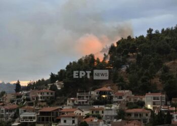 Σέρρες: Φωτιά πάνω από την πόλη