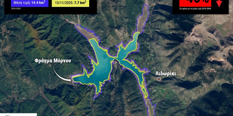Σήμα κινδύνου εκπέμπει ο Μόρνος: Νέα στοιχεία για τη δραματική υποχώρηση της στάθμης της λίμνης