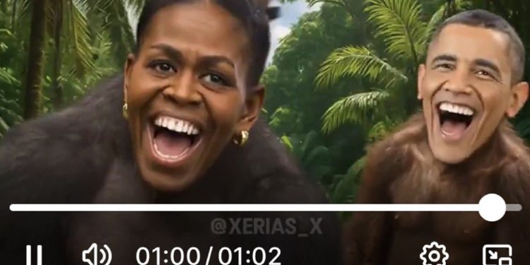 Ξέφυγε πάλι ο Τραμπ: Παρουσίασε το ζεύγος Ομπάμα σαν πιθήκους (βίντεο)